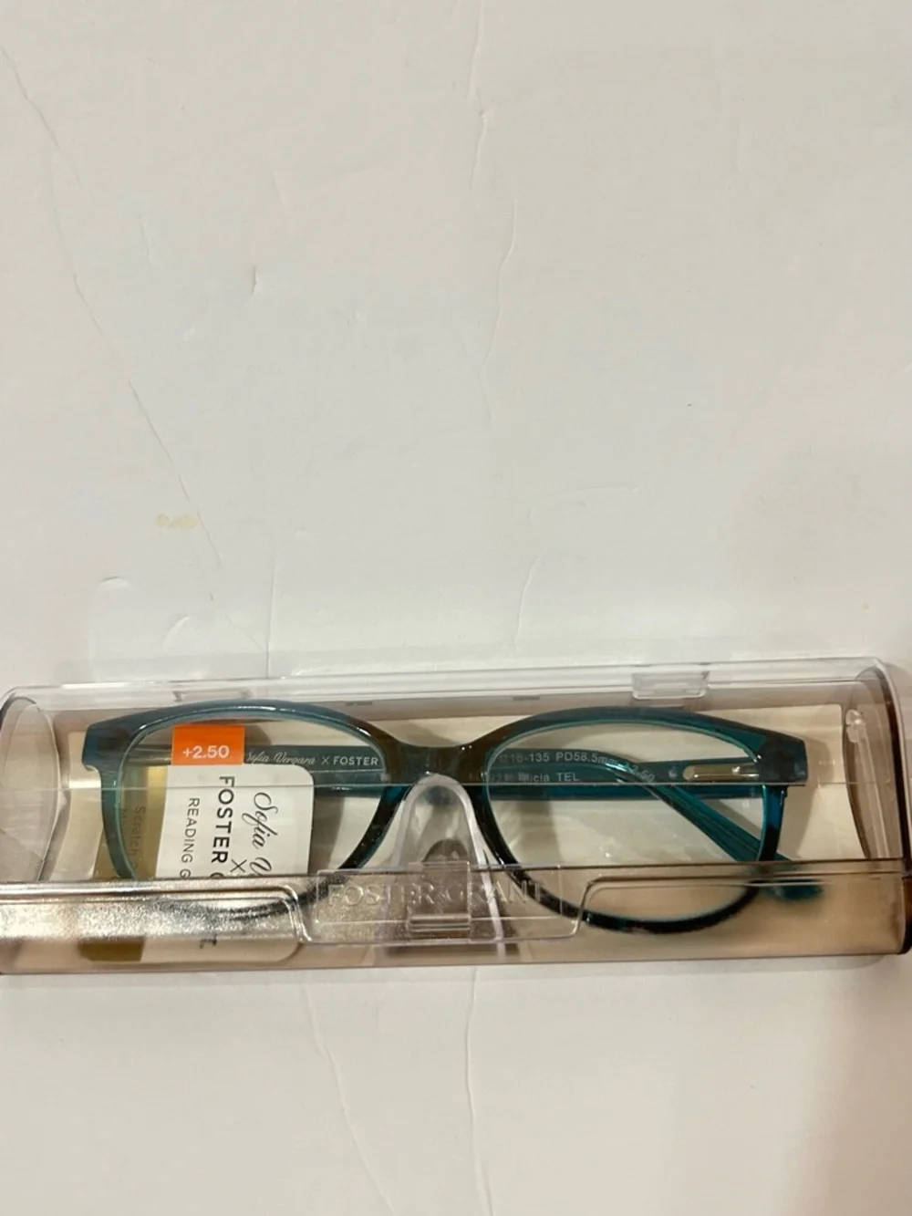 Sofia Vergara Foster Grant Reading Glasses +2.50 Womens Blue Frame New Case